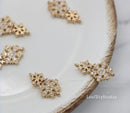 10pcs Snow CZ Pave Pendant Charm, 16x9mm Zircon Snow Connector Pendant, DIY Snow Charm, Jewelry Making, Material Craft Supplies