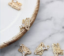 10pcs Butterfly CZ Pave Charm, 11x7mm CZ Zircon Butterfly Pendant Charm, Jewelry Making, Material Craft Supplies