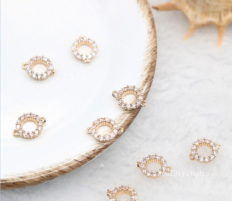 10pcs CZ Pave butterfly Charm Pendant, 12.7x8mm Zircon butterfly Connector, Jewelry Making, Material Craft Supplies