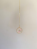 Queen Anne's Lace and Pink Pressed Wildflower Necklace | Resin Necklace | Dried Wildflowers | Handmade | Pendant | Real Flower