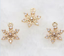 10pcs Snow CZ Pave Charm, 10mm CZ Zircon Snow Pendant Charm, Jewelry Making, Material Craft Supplies