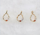 10pcs CZ Pave Teardrop Charm, 6x10mm Teardrop Zircon Pendant , Jewelry Making, Teardrop Zircon Material Craft Supplies