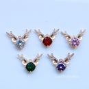 10pcs antlers zircon Charm pendant Zircon Charm CZ Pave Pendant Charm, DIY necklace pendant Jewelry Making,wholesale prices