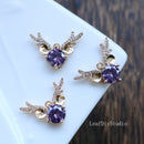 10pcs antlers zircon Charm pendant Zircon Charm CZ Pave Pendant Charm, DIY necklace pendant Jewelry Making,wholesale prices