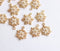 10PCS Gold Plated Cubic Zirconia Snowflake Charms,CZ Pave Flower Pendant, Snowflake Rhinestone Charm, diy Jewelry Making