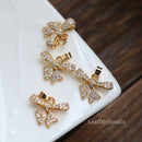 10pcs Bowknot CZ Pave Charm, Bowknot zircon Charm Pendant, Pave Charm, Bowknot Jewelry Making Supplies