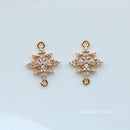 10pcs CZ Pave Octagonal flower Pendant Charm, flower zircon Charm Pendant, crystal flower CZ zircon Pendant , Diy Jewelry Making Supplies