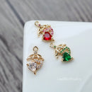 10pcs Heart CZ Pave Connecto Pendant , Heart zircon Charm Pendant, 10x16mm crystal CZ zircon Pendant , Diy Jewelry Making Supplies