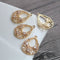 10pcs Hollow teardrop CZ Pave Charm, three flowers zircon Charm Pendant, crystal Pave Charm, wholesale prices, High Quality