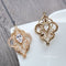 4pcs CZ Pave Charm, Diamond Zircon Connector, 29x42mm Clear Gemstone Charm, Jewelry Making, Material Craft Supplies