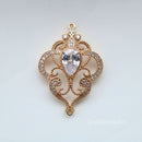 4pcs CZ Pave Charm, Diamond Zircon Connector, 29x42mm Clear Gemstone Charm, Jewelry Making, Material Craft Supplies