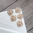 10pcs Heart-shaped CZ Pave Stamen Charm, Zircon Heart Pendant, Heart Charm, 15*17mm DIY Jewelry Making,Material Craft Supplies
