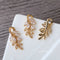 10pcs Leaves CZ Pave Charm, Zircon Leaves Pendant, 14X29mm Leaves Charm, DIY Jewelry Making, Material Craft Supplies