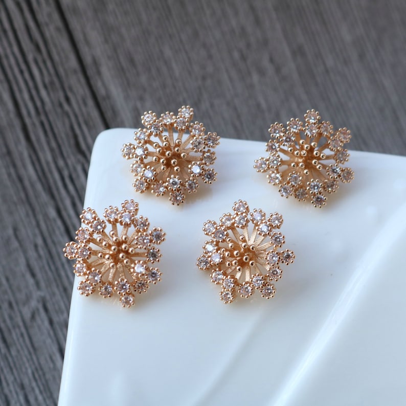 10pcs broccoli CZ Pave Charm, Zircon ball Pendant, 19x9mm, Jewelry Making, Material Craft Supplies