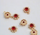 10pcs Round CZ Pave Pendant Charm, 10mm Zircon Pendant, Gemstone Charm, Jewelry Making, Material Craft Supplies