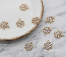 10pcs Snow CZ Pave Charm, 11mm CZ Zircon Snow Pendant Charm, Jewelry Making, Material Craft Supplies