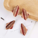 4pcs Epoxy Resin Pendants, Diamond Translucent White Resin Findings, Wood and Resin Pendant, Color Blocked, Diamond Charm