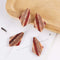 4pcs Epoxy Resin Pendants, Diamond Translucent White Resin Findings, Wood and Resin Pendant, Color Blocked, Diamond Charm