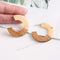 4pcs Epoxy Resin Earring, Semi Translucent White Resin Earring, Wood and Resin , Color Blocked