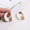 4pcs Epoxy Resin Pendants, Semi Translucent White Resin Findings, Wood and Resin Pendant, Color Blocked, Large Round Charm