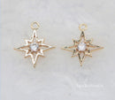 10pcs CZ Pave Star Charm , 13.5mm Zircon Star Pendant, Jewelry Making, Star Material Craft Supplies
