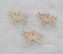 10pcs CZ Pave unicorn Charm, 21x15.5mm Zircon unicorn Pendant, Jewelry Making, unicorn Material Craft Supplies