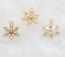 10pcs Snow CZ Pave Charm, 10mm CZ Zircon Snow Pendant Charm, Jewelry Making, Material Craft Supplies