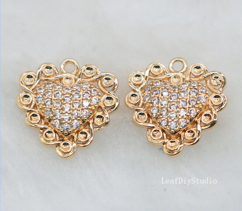 10pcs CZ Pave Five petal flower Charm, 6x9mm Zircon Small square Pendant, Jewelry Making, Zircon Material Craft Supplies