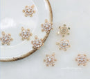 10pcs High-quality snowflakes CZ Pave Charm, 13mm Zircon snowflakes Pendant, Jewelry Making, Zircon snowflakes Material Craft Supplies