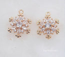 10pcs High-quality snowflakes CZ Pave Charm, 13mm Zircon snowflakes Pendant, Jewelry Making, Zircon snowflakes Material Craft Supplies