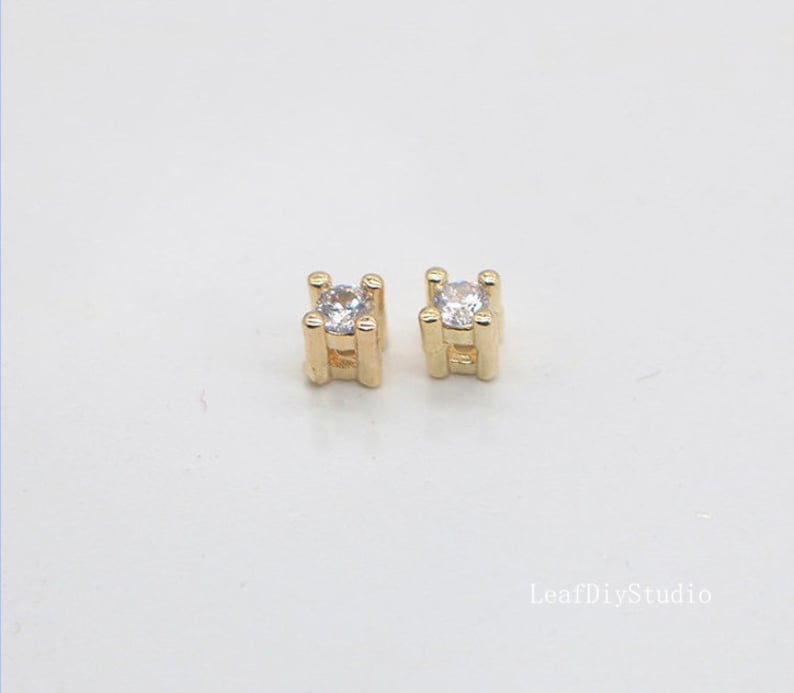 20pcs CZ Pave Mini Square Charm, 2.8x3.5mm Zircon Pendant , Jewelry Making, Zircon Material Craft Supplies