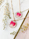 Preserved wild flower rose heart pendant