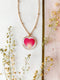 Preserved wild flower rose heart pendant