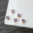 10pcs Four Claw Mini Glass Charm Pendant, CZ Pave Charm, Zircon ball Pendant, 4mm Jewelry Making, Material Craft Supplies