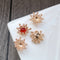 10pcs 10pcs CZ Pave Pendant, zircon Charm copper two-layer flower heart trays, Stamen blank settings, receptacle