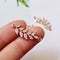 10pcs cz pave Leaves charm,bracelet necklace pendant,pave charm,gold plated over brass