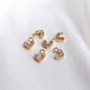 10pcs little love Glass zircon Charm pendant, 7.5mm Zircon Charm, CZ Pave Pendant Charm, earrings bracelet necklace pendant Jewelry Making