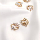 4 pcs 7X17mm small leaves cz pave Leaves charm, brass gold plated bracelet necklace pendant, pave charm