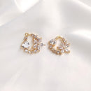 4 pcs 7X17mm small leaves cz pave Leaves charm, brass gold plated bracelet necklace pendant, pave charm