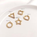 4pcs Pentagram, hexagram, starfish CZ Pave Charm, pendant Zircon Charm CZ Pave Pendant Charm, DIY earrings necklace pendant Jewelry Making