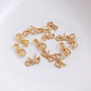 4pcs bow tie cz pave swan charm, bow crystal pendant, Inlaid zircon bracelet pendant, DIY Jewelry Making