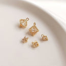 10pcs gold cone cz pave charm pendant, Zircon pendant, DIY Jewelry Making