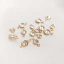 10pcs Glass Zircon Pendant Charm, CZ Pave Connector Pendant, Earrings, necklaces, bracelets, handmade semi-finished materials