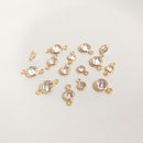 10pcs Glass Zircon Pendant Charm, CZ Pave Connector Pendant, Earrings, necklaces, bracelets, handmade semi-finished materials
