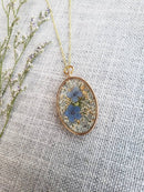 Pressed Flower Necklace, Forget Me Not Jewelry, Mother's Day Gift, Flower Necklaces for Women, Handmade Jewelry, Gold chain necklace