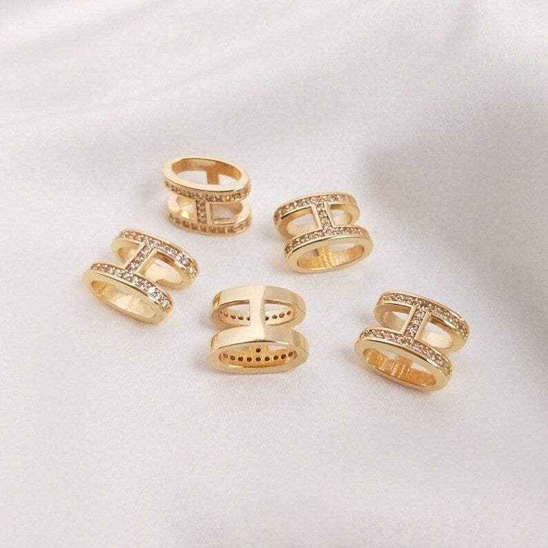 10pcs H-shaped Charm Pendant, Separator Zircon Pendant, Jewelry Making, Zircon Material Craft Supplies