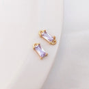 10pcs rectangle Glass Zircon Pendant Charm, CZ Pave Connector Pendant, Earrings, necklaces, bracelets, handmade semi-finished materials