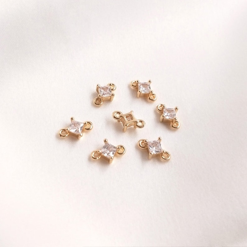 10pcs Zircon Pendant Charm, CZ Pave Connector Pendant, Earrings, necklaces, bracelets, handmade semi-finished materials