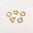 4pcs Pentagram, hexagram, starfish CZ Pave Charm, pendant Zircon Charm CZ Pave Pendant Charm, DIY earrings necklace pendant Jewelry Making