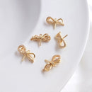 4pcs bow tie cz pave swan charm, bow crystal pendant, Inlaid zircon bracelet pendant, DIY Jewelry Making